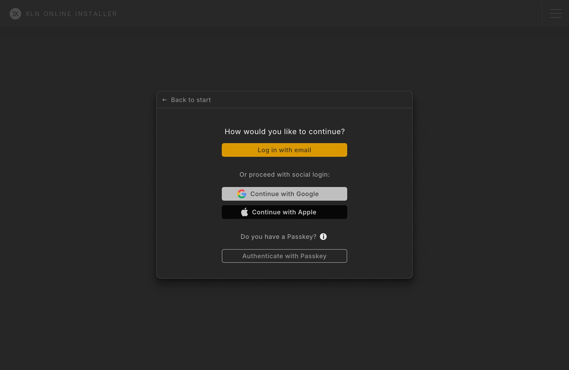 XLN Online Installer Log In