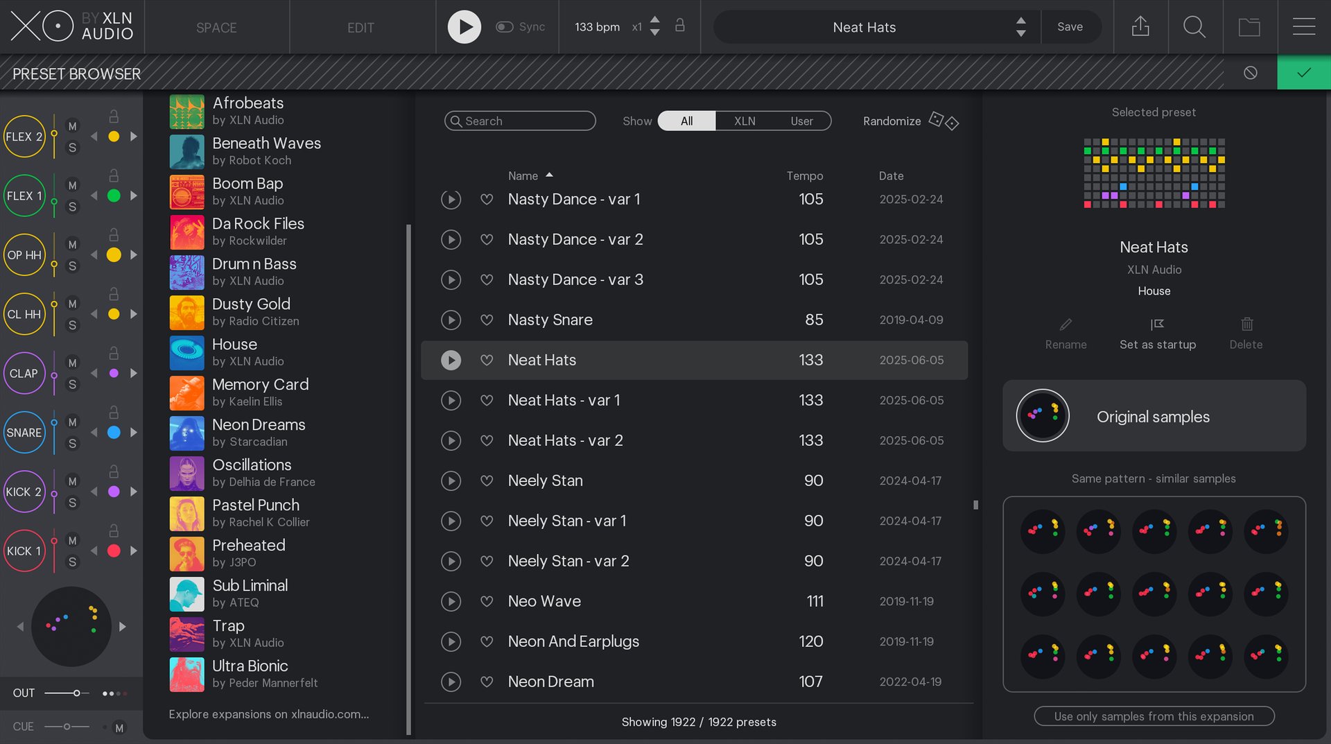 XO GUI - Preset Browser