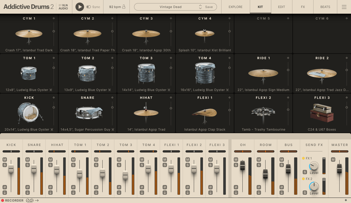 Addictive Drums 2 ADpak - Vintage Dead - Kit page