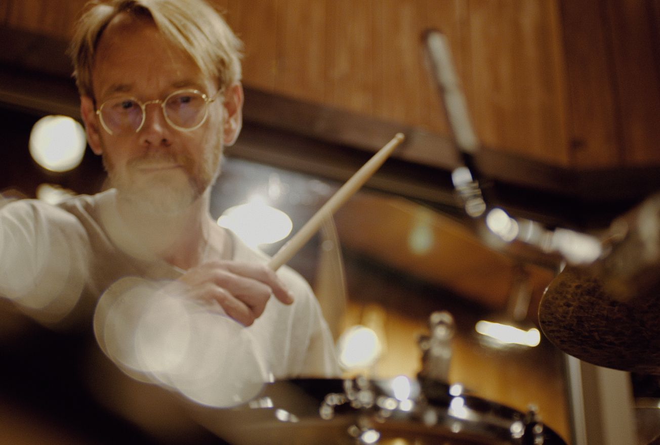 Miikal Häggström playing drums