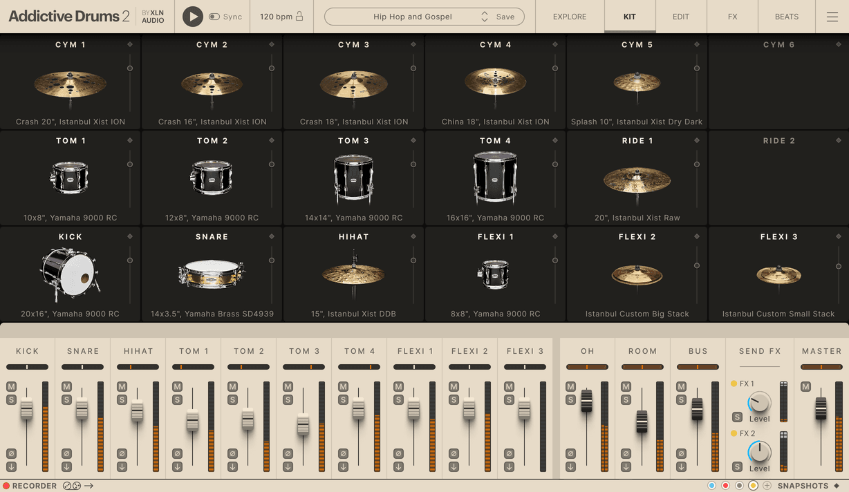 Addictive Drums 2 ADpak - Hip Hop and Gospel - Kit page