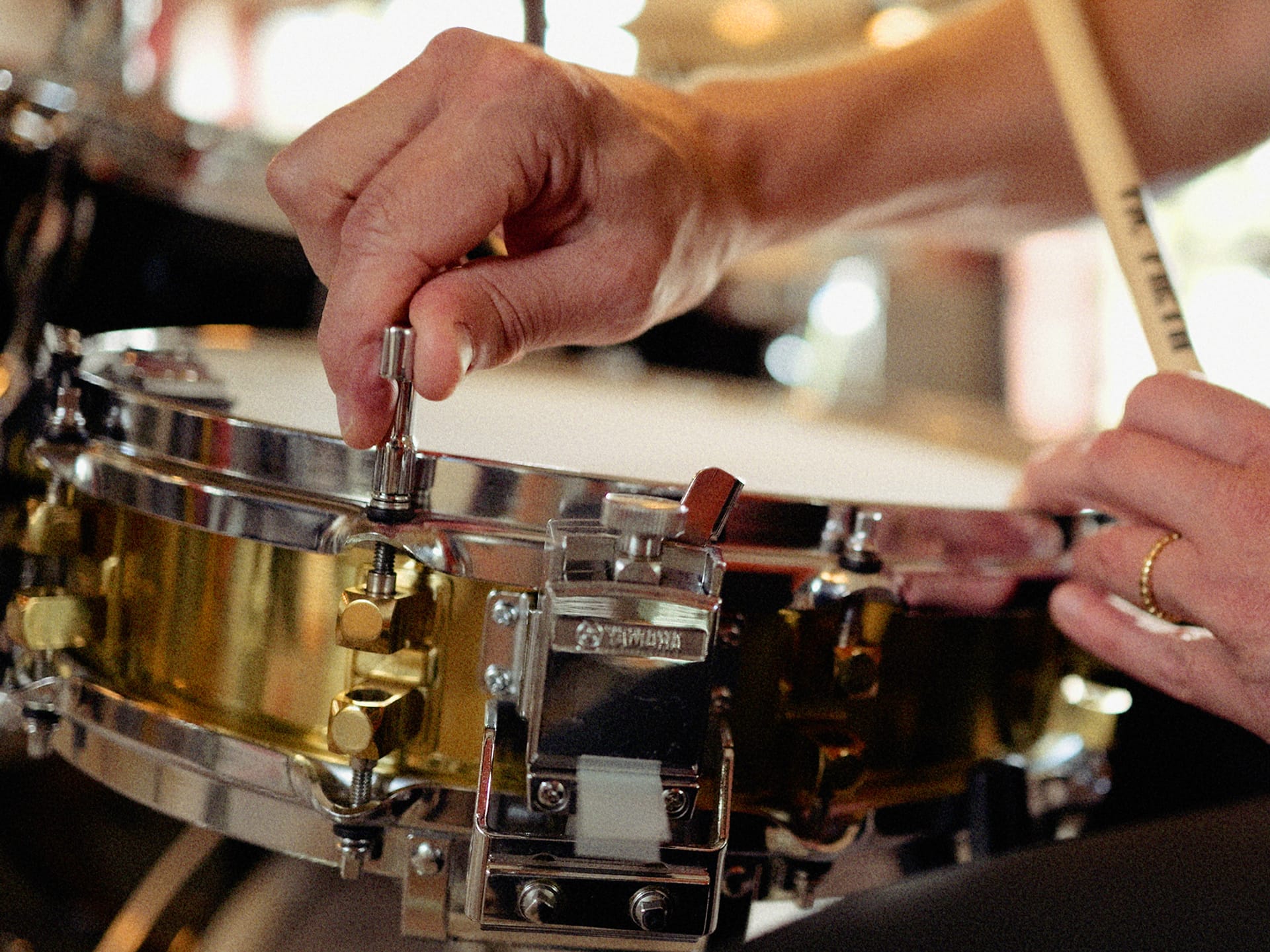 Drummer playing the Yamaha 9000 Recording Custom drum kit