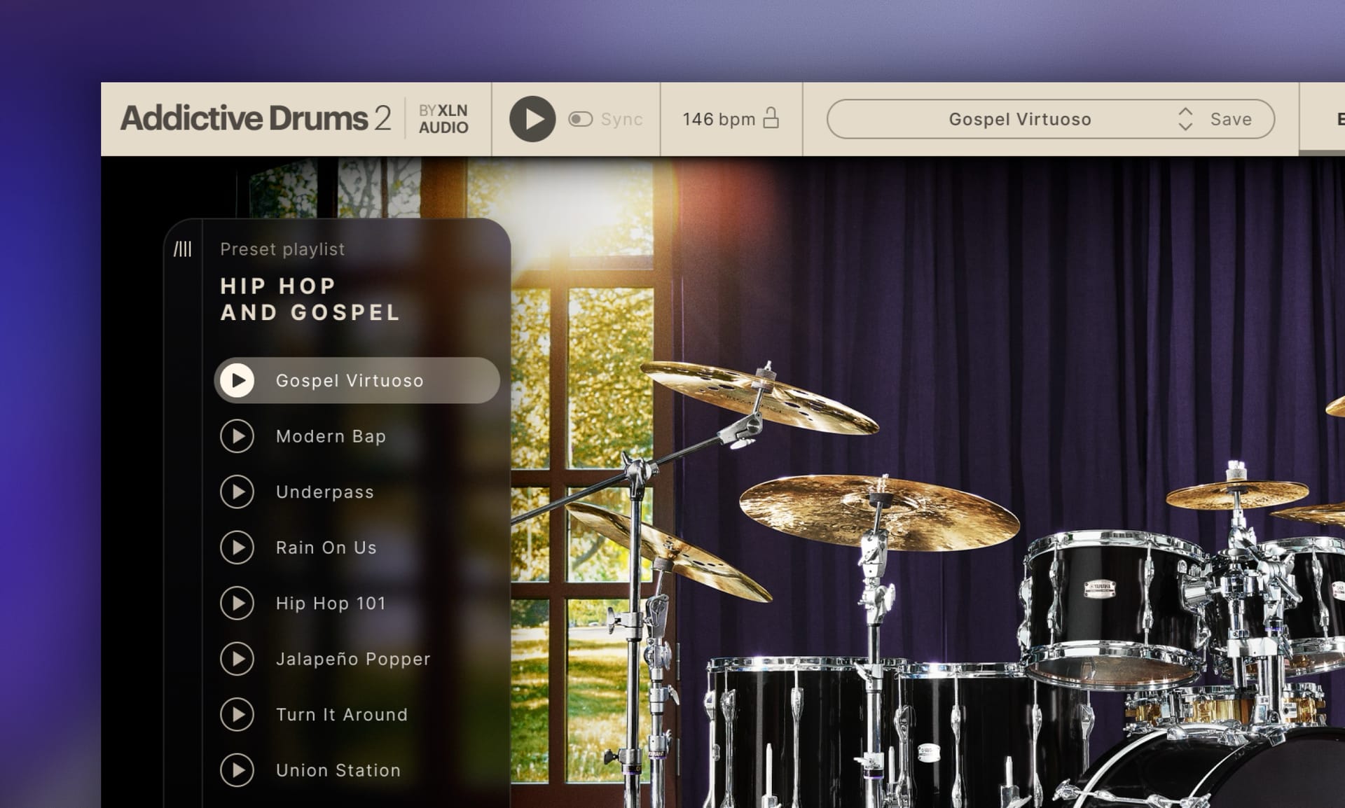 Hip Hop and Gospel Presets in Addictive Drums 2
