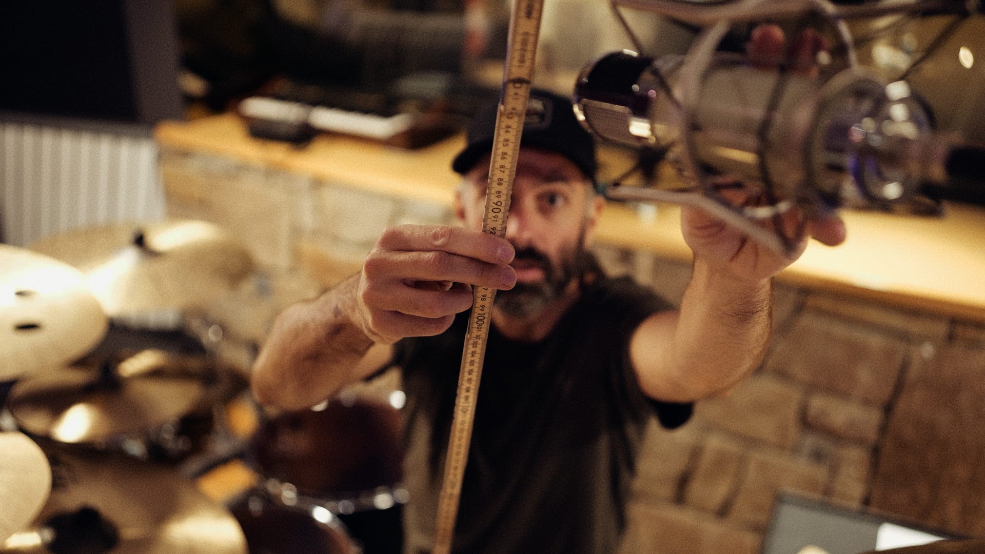 David Castillo measuring a room microphone