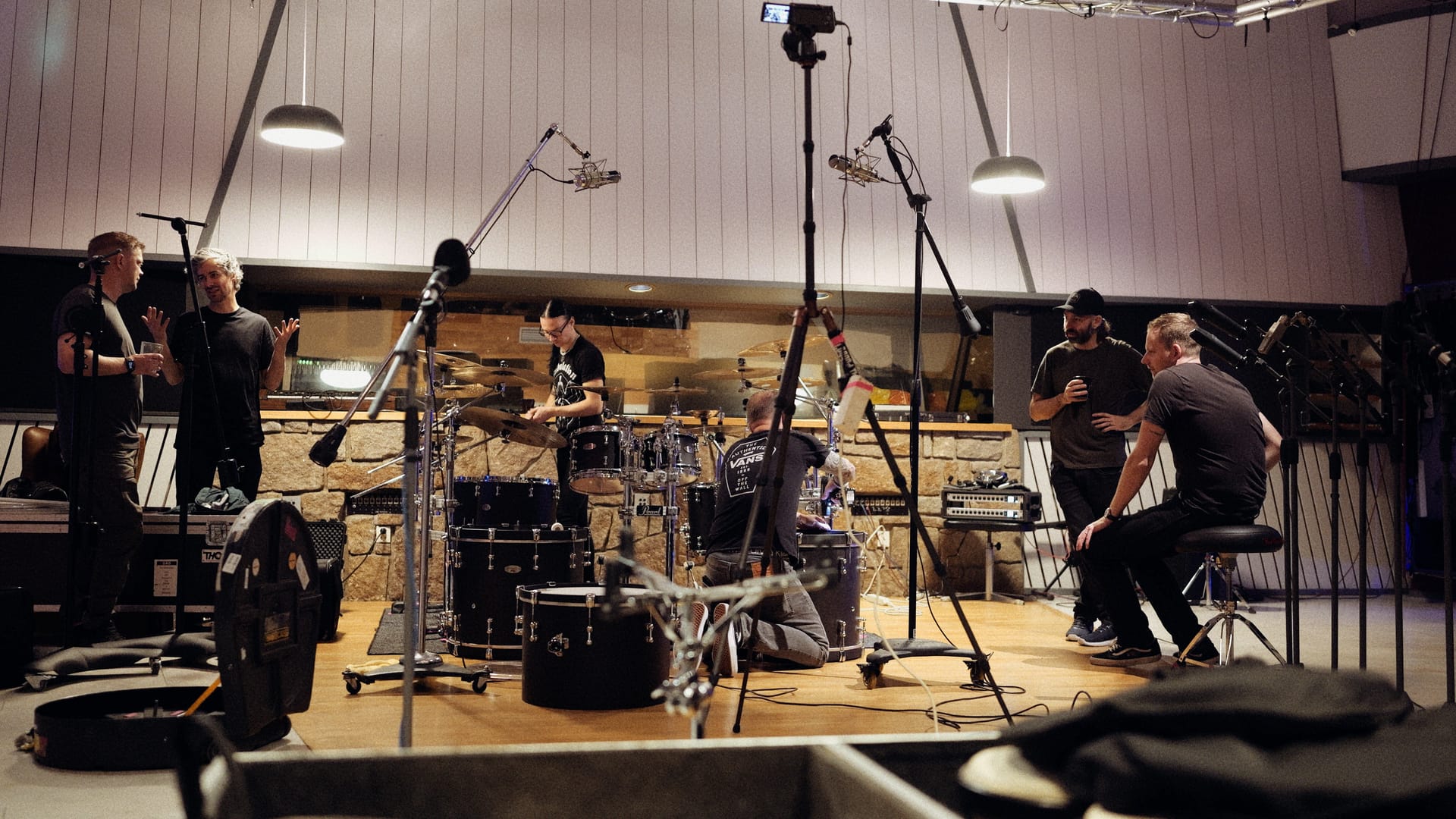 Wide shot of the large room at Soundtrade Studios
