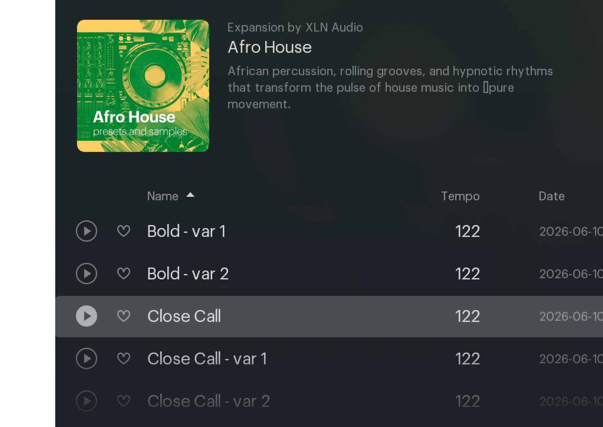 XO GUI with Afro House