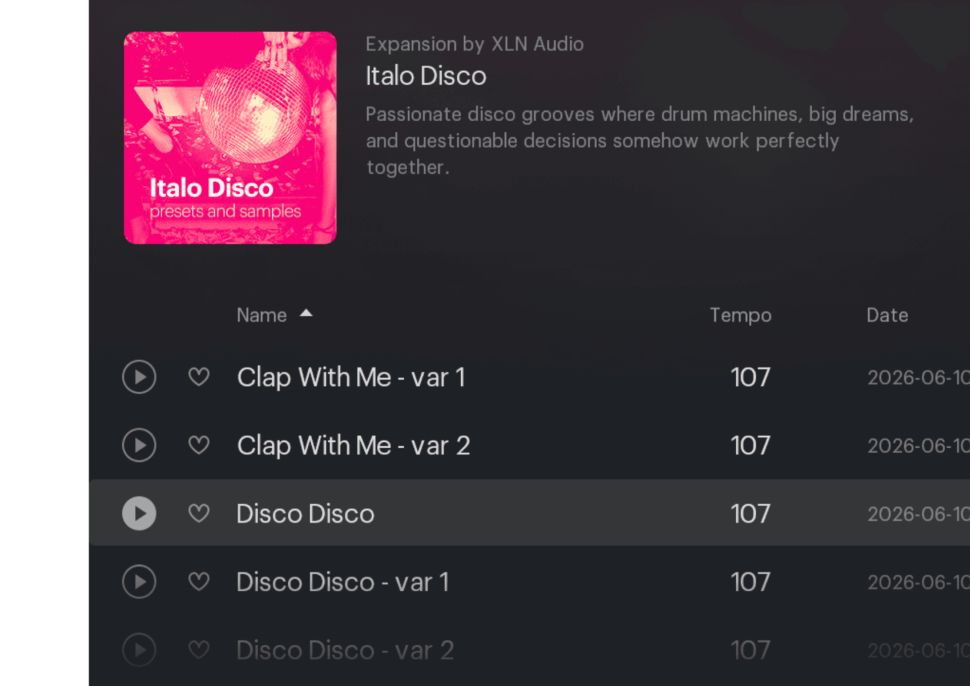 XO GUI with Italo Disco