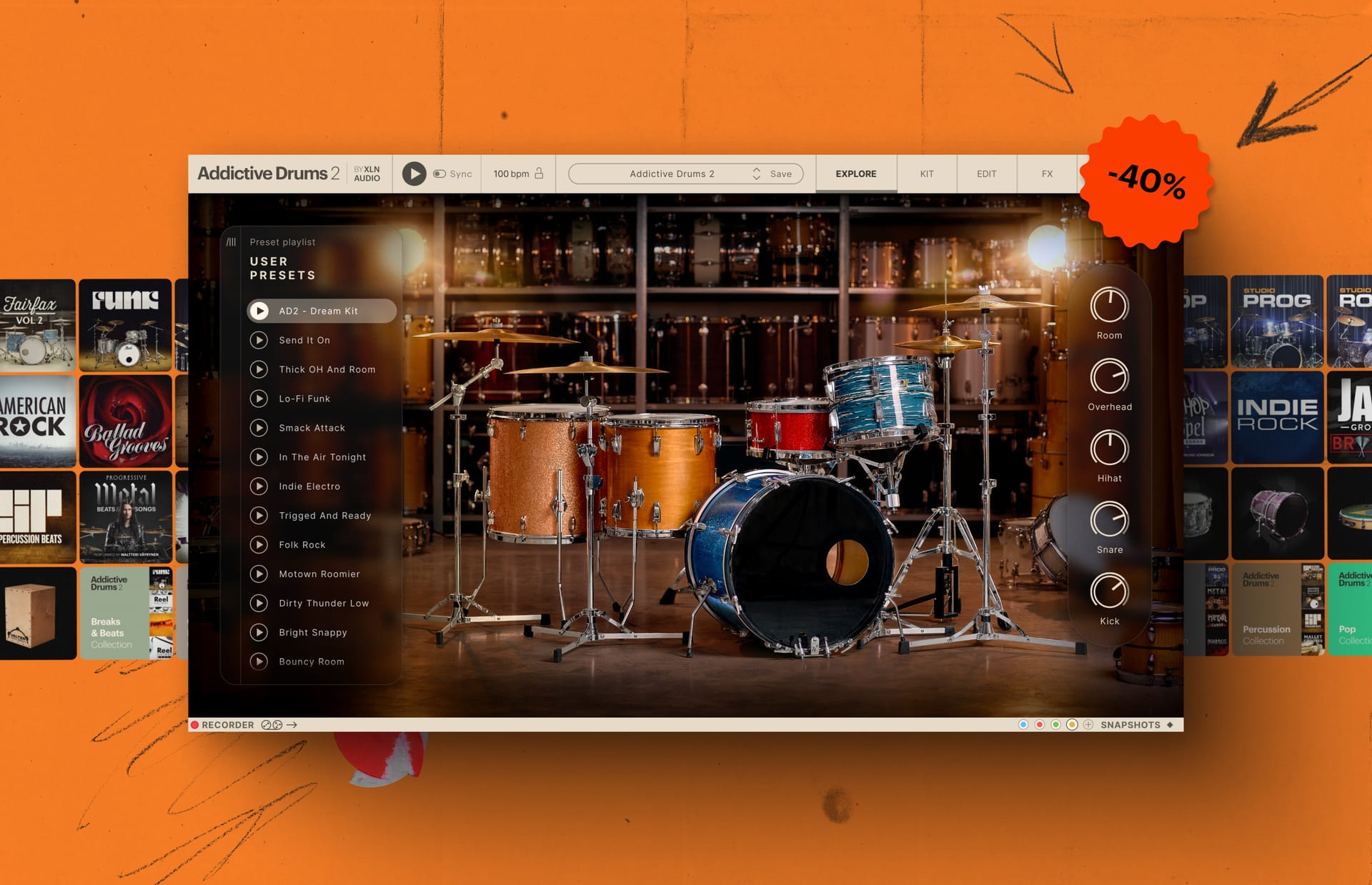 40% off all Addictive Drums 2 products